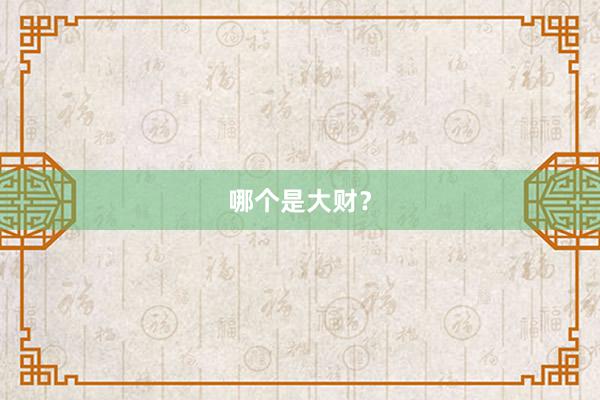 哪个是大财？