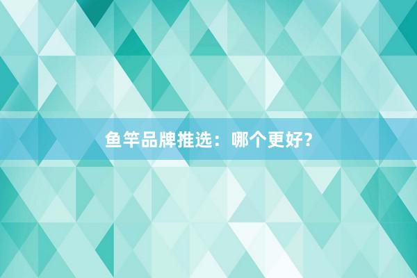 鱼竿品牌推选：哪个更好？
